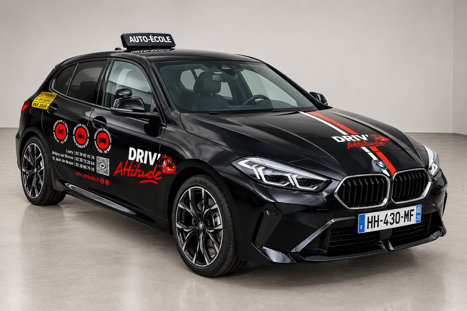 BMW noire auto-école
