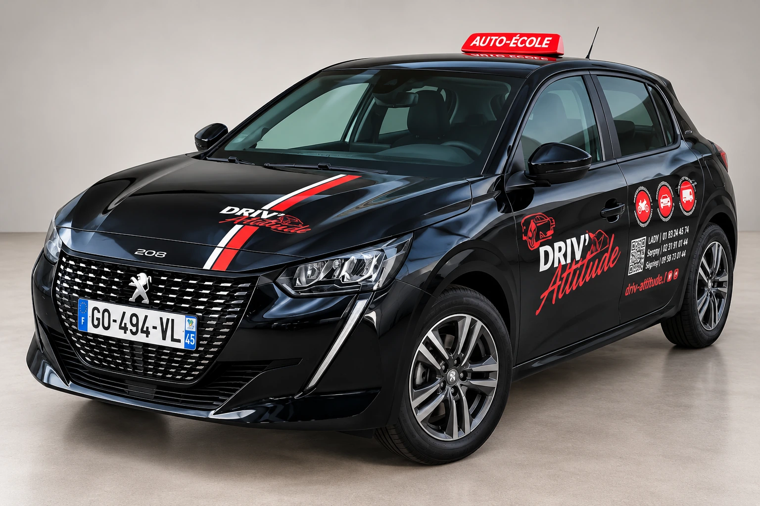 Peugeot 208 noire DRIV’Attitude